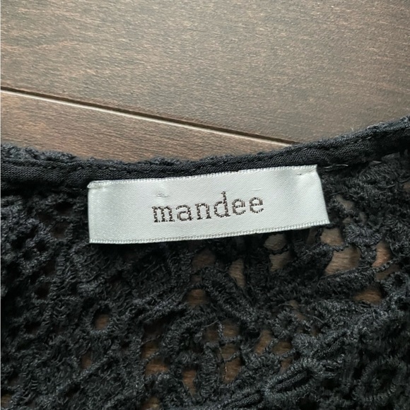 Black Embroidered Mini Sleeve Summer Tshirt by Mandee Women’s Small - Picture 4 of 8